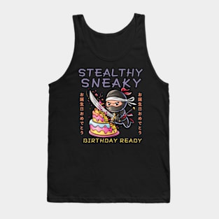 Ninja Birthday Cake Cutting Tank Top